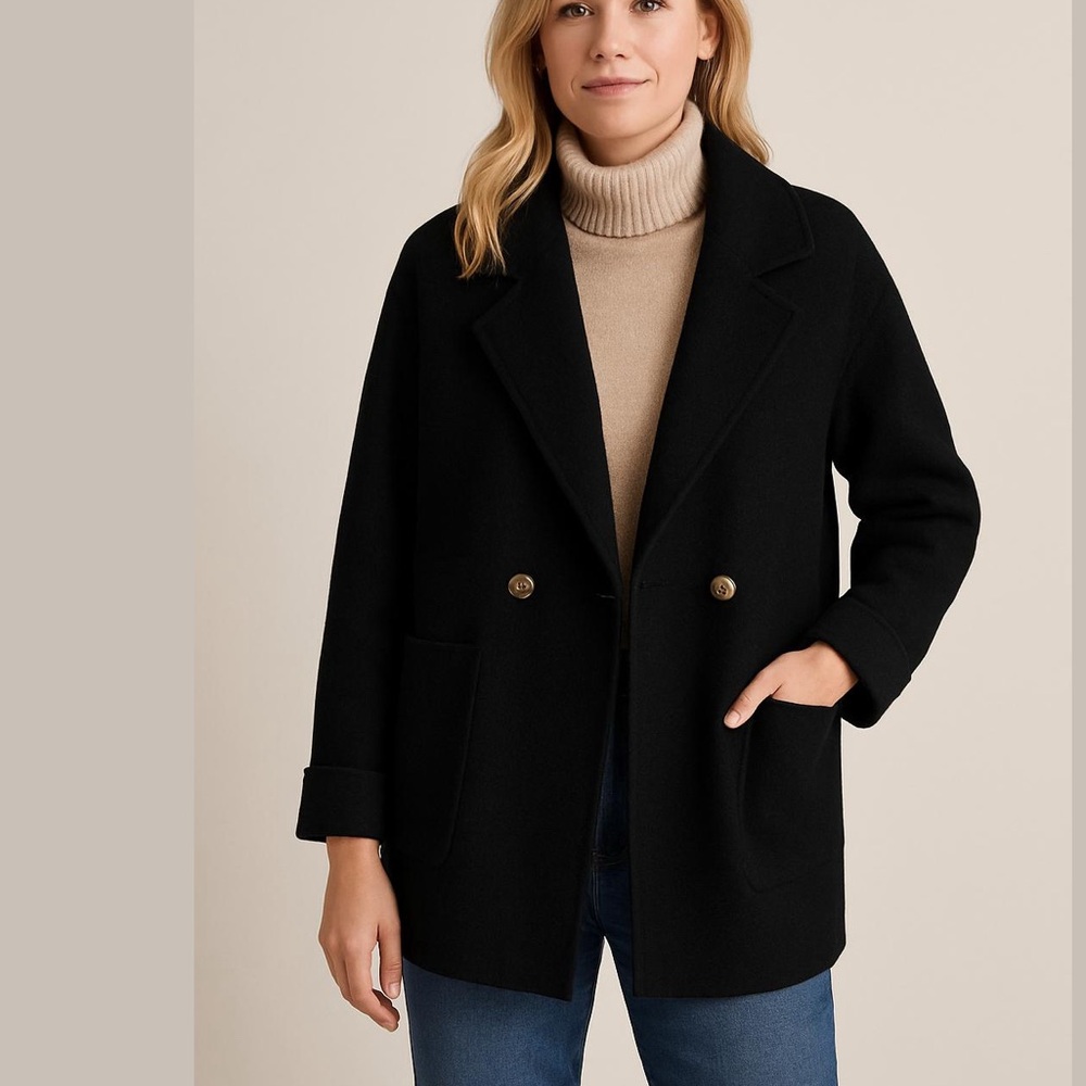 Orange Fashion Black Oversized Cozy Layering Cardigan Coat Sz M/L